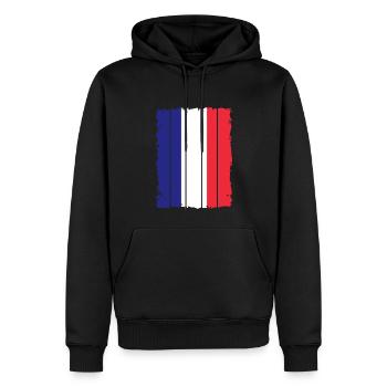 Frankreich Flagge Used Look Französische Fahne - Männer Premium Bio Hoodie - Schwarz - Vorne - Nico (187cm)