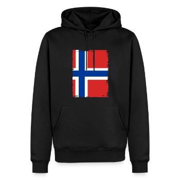 Drapeau de la Norvège Scandinavie Drapeau norvégien - Sweat à capuche Premium bio Homme - noir - Devant - Nico (187cm)