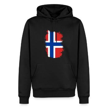 Norwegen Flagge Skandinavien Norwegische Fahne - Männer Premium Bio Hoodie - Schwarz - Vorne - Nico (187cm)