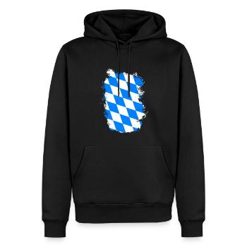 Drapeau de Bavière utilisé Look drapeau bavarois Vintage - Sweat à capuche Premium bio Homme - noir - Devant - Nico (187cm)