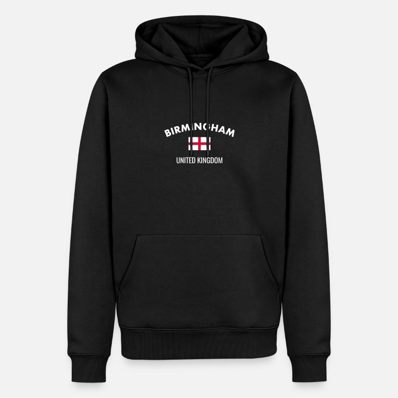 Birmingham Angleterre Drapeau anglais Anglais - Sweat à capuche Premium bio Homme - noir