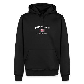 Birmingham England Vintage Flagge Engländer - Männer Premium Bio Hoodie - Schwarz - Vorne - Nico (187cm)