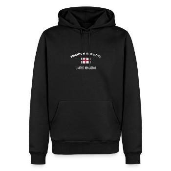 Brighton And Hove England Vintage Englische Flagge - Männer Premium Bio Hoodie - Schwarz - Vorne - Nico (187cm)