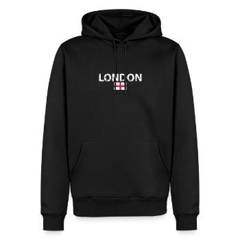 London England Vintage Englische Flagge Engländer - Männer Premium Bio Hoodie - Schwarz - Vorne - Nico (187cm)
