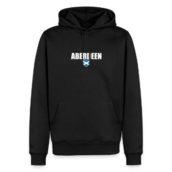 Aberdeen Ecosse Ecosse Drapeau Ecossais Ecosse - Sweat à capuche Premium bio Homme - noir - Devant - Nico (187cm)