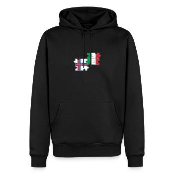 Îles Féroé Italie Drapeau Îles Féroé italiennes - Sweat à capuche Premium bio Homme - noir - Devant - Nico (187cm)