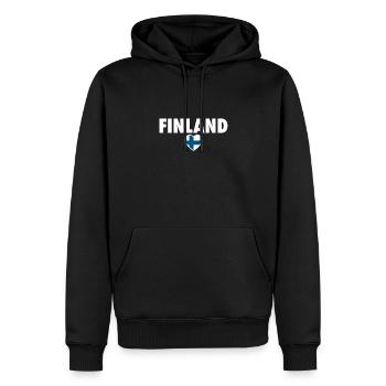 Finlande Finlande Drapeau finlandais Finn - Sweat à capuche Premium bio Homme - noir - Devant - Nico (187cm)