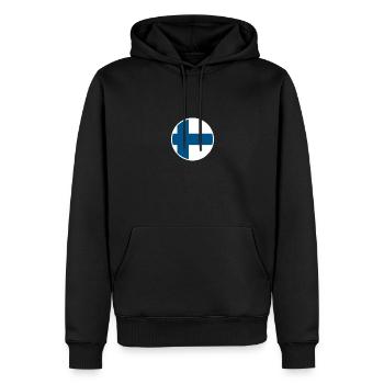 Finlande Drapeau finlandais Finn - Sweat à capuche Premium bio Homme - noir - Devant - Nico (187cm)