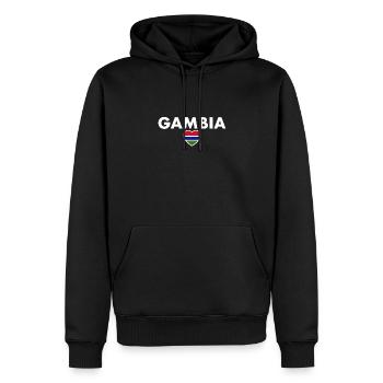 Gambie Drapeau gambien Gambier - Sweat à capuche Premium bio Homme - noir - Devant - Nico (187cm)