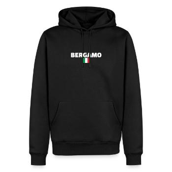 Bergame Italie Drapeau italien Italien - Sweat à capuche Premium bio Homme - noir - Devant - Nico (187cm)