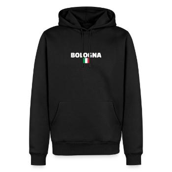 Bologne Italie Drapeau italien Italien - Sweat à capuche Premium bio Homme - noir - Devant - Nico (187cm)