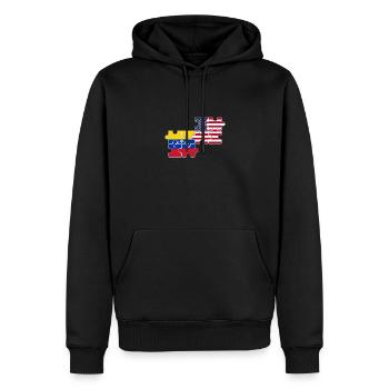 Venezuela États-Unis Drapeau Américain - Sweat à capuche Premium bio Homme - noir - Devant - Nico (187cm)