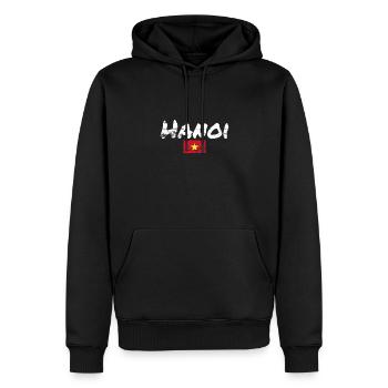 Hanoi Vietnam Vintage Vietnamesische Flagge - Männer Premium Bio Hoodie - Schwarz - Vorne - Nico (187cm)