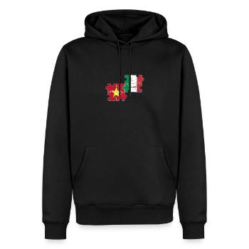 Vietnam Italien Vintage Flagge Vietnamese - Männer Premium Bio Hoodie - Schwarz - Vorne - Nico (187cm)