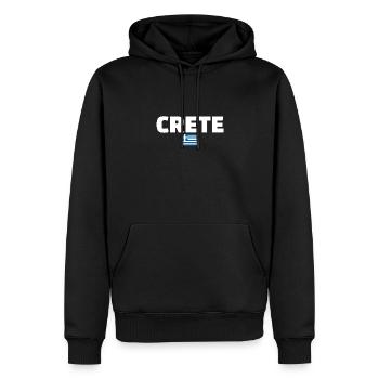 Crète Grèce Drapeau grec Grec - Sweat à capuche Premium bio Homme - noir - Devant - Nico (187cm)