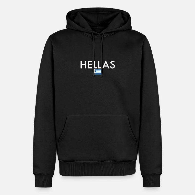 Hellas Grèce Drapeau grec Grec - Sweat à capuche Premium bio Homme - noir