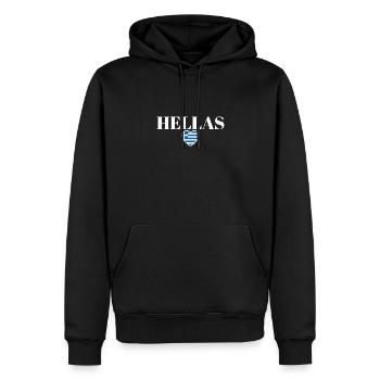 Hellas Grèce Drapeau grec Grec - Sweat à capuche Premium bio Homme - noir - Devant - Nico (187cm)