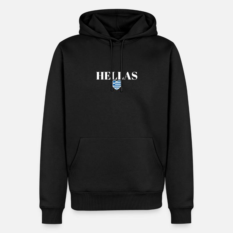 Hellas Grèce Drapeau grec Grec - Sweat à capuche Premium bio Homme - noir