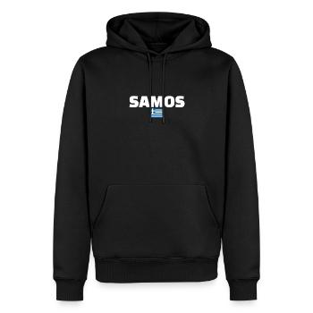 Samos Griechenland Griechische Flagge Grieche - Männer Premium Bio Hoodie - Schwarz - Vorne - Nico (187cm)