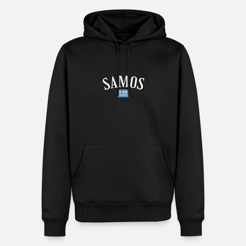 Samos Grèce Drapeau grec Grec - Sweat à capuche Premium bio Homme - noir