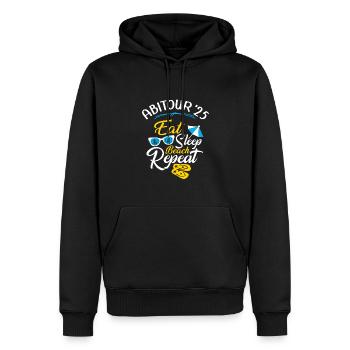 Abitour 2025 Abireise Abifahrt Abitur Party Feier - Männer Premium Bio Hoodie - Schwarz - Vorne - Nico (187cm)