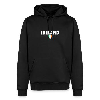 Irlande Irlande Drapeau irlandais Fier Irlandais - Sweat à capuche Premium bio Homme - noir - Devant - Nico (187cm)