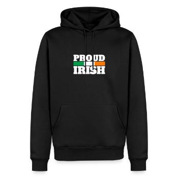 Fier Irlandais Irlande Drapeau Irlandais Fier Irlandais - Sweat à capuche Premium bio Homme - noir - Devant - Nico (187cm)