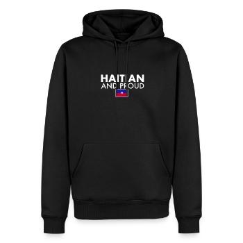 Haïtien et fier drapeau d’Haïti Haïti - Sweat à capuche Premium bio Homme - noir - Devant - Nico (187cm)