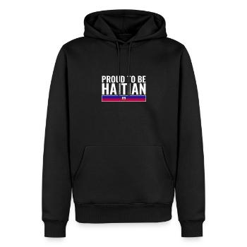 Fier d’être haïtien Haïti Drapeau haïtien - Sweat à capuche Premium bio Homme - noir - Devant - Nico (187cm)