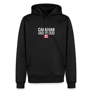 Drapeau canadien et fier drapeau canadien - Sweat à capuche Premium bio Homme - noir - Devant - Nico (187cm)