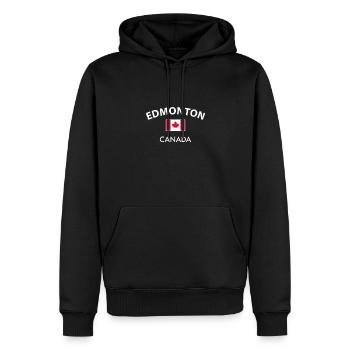 Edmonton Canada Drapeau canadien - Sweat à capuche Premium bio Homme - noir - Devant - Nico (187cm)