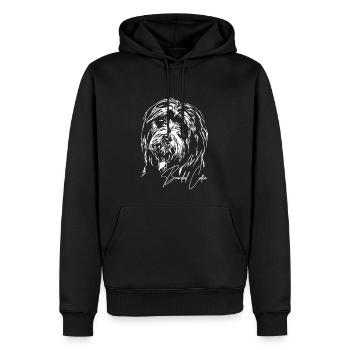 BEARDED COLLIE Hund Hunde Portrait Wilsigns - Männer Premium Bio Hoodie - Schwarz - Vorne - Nico (187cm)
