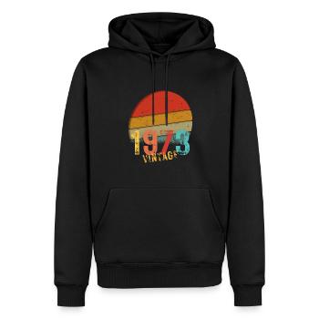Édition Limitée Vintage Anniversaire né en 1973 - Sweat à capuche Premium bio Homme - noir - Devant - Nico (187cm)