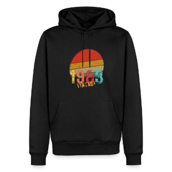 Edition Limitée Vintage Anniversaire Vintage 1983 - Sweat à capuche Premium bio Homme - noir - Devant - Nico (187cm)