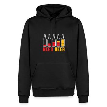 Besoin de bière bière bière boisson bière cadeau - Sweat à capuche Premium bio Homme - noir - Devant - Nico (187cm)