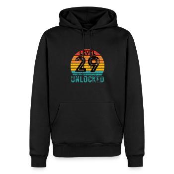 29 years - 29th birthday Level 29 Complete Design - Men’s Premium Organic Hoodie - black - Front - Nico (187cm)