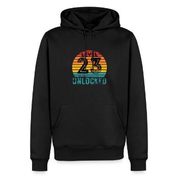 23 years - 23rd birthday Level 23 Complete Design - Men’s Premium Organic Hoodie - black - Front - Nico (187cm)