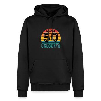 50 Years - 50th Birthday Level 50 Complete Design - Men’s Premium Organic Hoodie - black - Front - Nico (187cm)