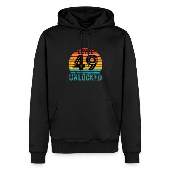 49 Jahre - 49. Geburtstag Level 49 Complete Design - Männer Premium Bio Hoodie - Schwarz - Vorne - Nico (187cm)