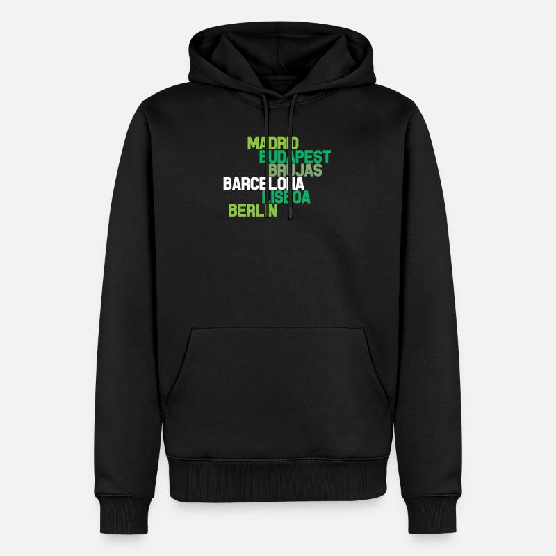 EUROPÄISCHE STÄDTE - Männer Premium Bio Hoodie - Schwarz