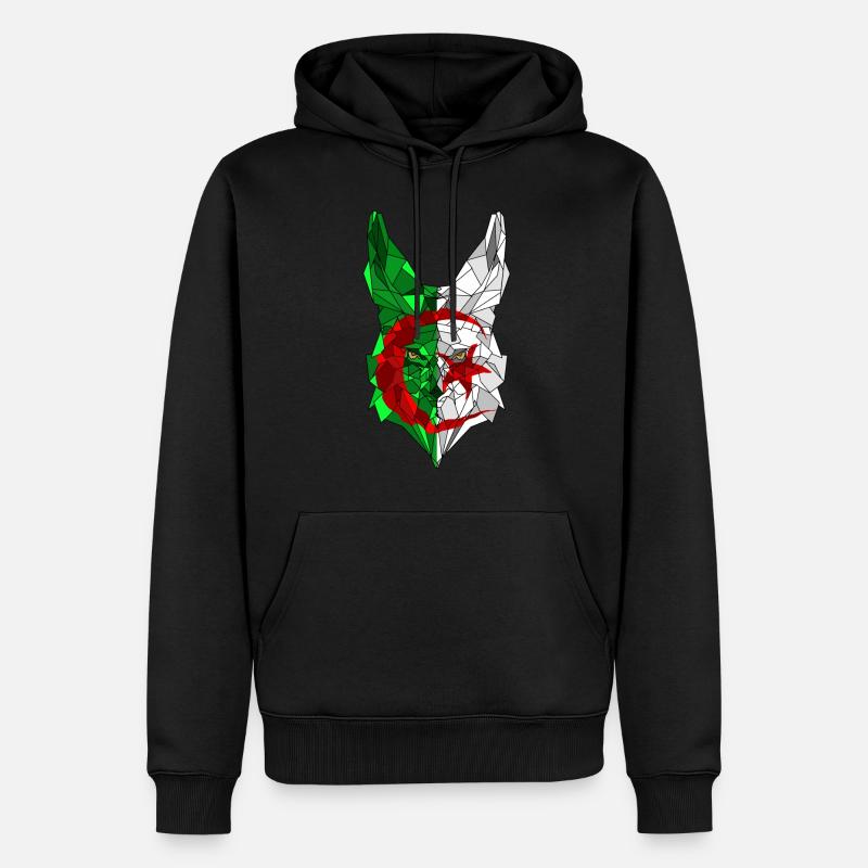 Fennec et drapeau de l'Algérie en polysphère 3 - Sweat à capuche Premium bio Homme - undefined