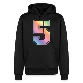 5 Number Colorful - Men’s Premium Organic Hoodie - black - Front - Nico (187cm)