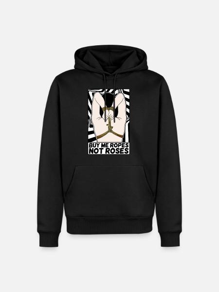 EROTISCHE POP-ART KUNSTWERK SEXY SHIBARI BONDAGE MEISJE - Mannen Premium Bio hoodie - zwart