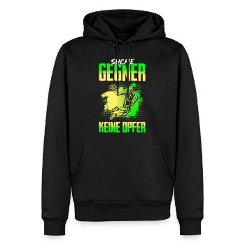 Suche Gegner Keine Opfer Basketball - Männer Premium Bio Hoodie - Schwarz - Vorne - Nico (187cm)