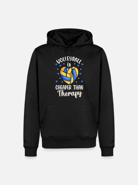 Volleyball player heartbeat - Men’s Premium Organic Hoodie - black