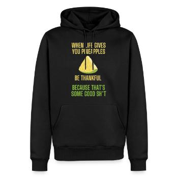 When life gives you pineapples lustiger Spruch - Männer Premium Bio Hoodie - Schwarz - Vorne - Nico (187cm)