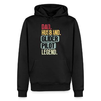 Segelflieger Segelflugzeug Glider Pilot Dad Sprüch - Männer Premium Bio Hoodie - Schwarz - Vorne - Nico (187cm)