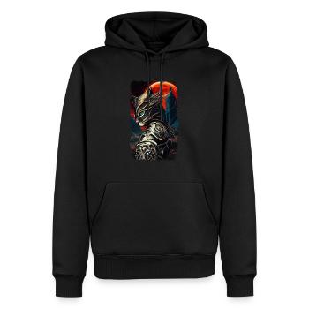 Ritter Kater - Männer Premium Bio Hoodie - Schwarz - Vorne - Nico (187cm)