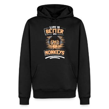 Affen lustig kinder - Männer Premium Bio Hoodie - Schwarz - Vorne - Nico (187cm)
