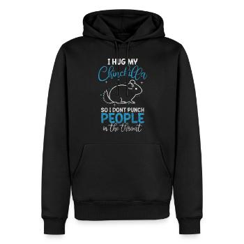 Chinchillas Nachtaktiv Südamerika Tierschutz - Männer Premium Bio Hoodie - Schwarz - Vorne - Nico (187cm)